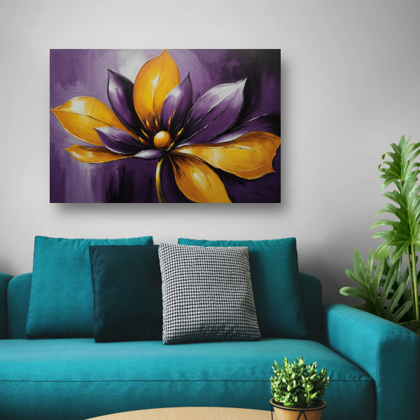 Elegant Purple and Yellow Flower in Bloom canvas
