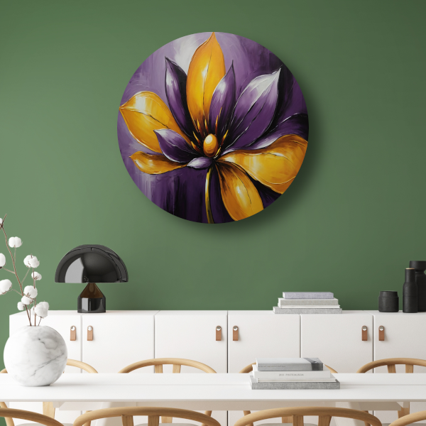 Elegant Purple and Yellow Flower in Bloom forex muurcirkel