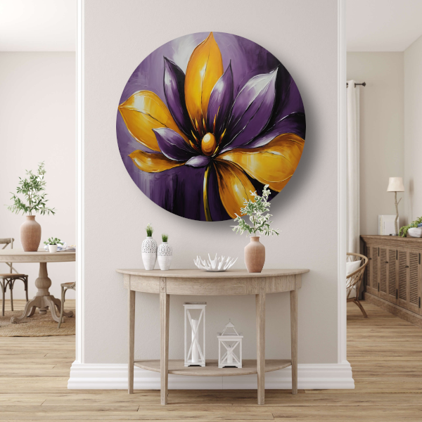 Elegant Purple and Yellow Flower in Bloom forex muurcirkel
