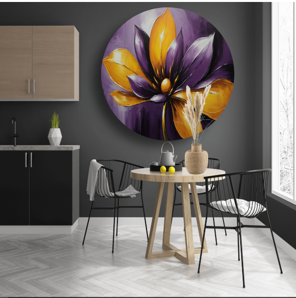 Elegant Purple and Yellow Flower in Bloom forex muurcirkel