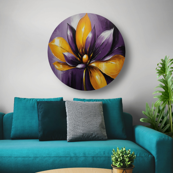 Elegant Purple and Yellow Flower in Bloom forex muurcirkel