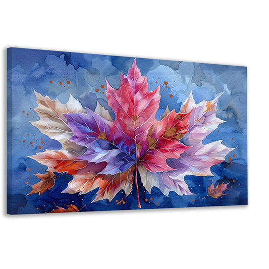 Herfstblad in aquarel canvas