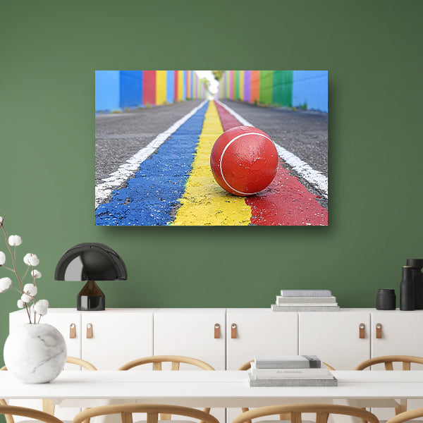Rode Bal Straat canvas