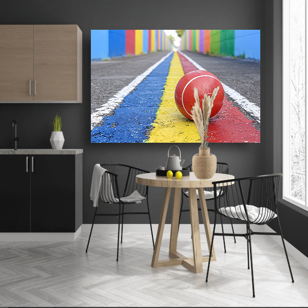 Rode Bal Straat canvas
