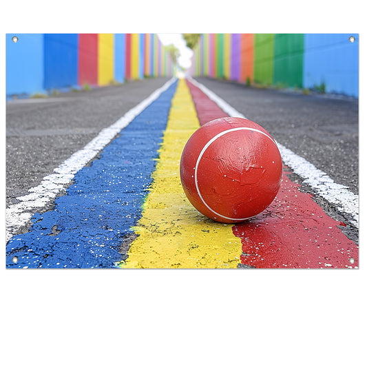Rode Bal Straat tuinposter