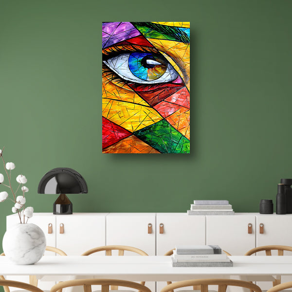 Abstract van een oog in veel kleuren poster