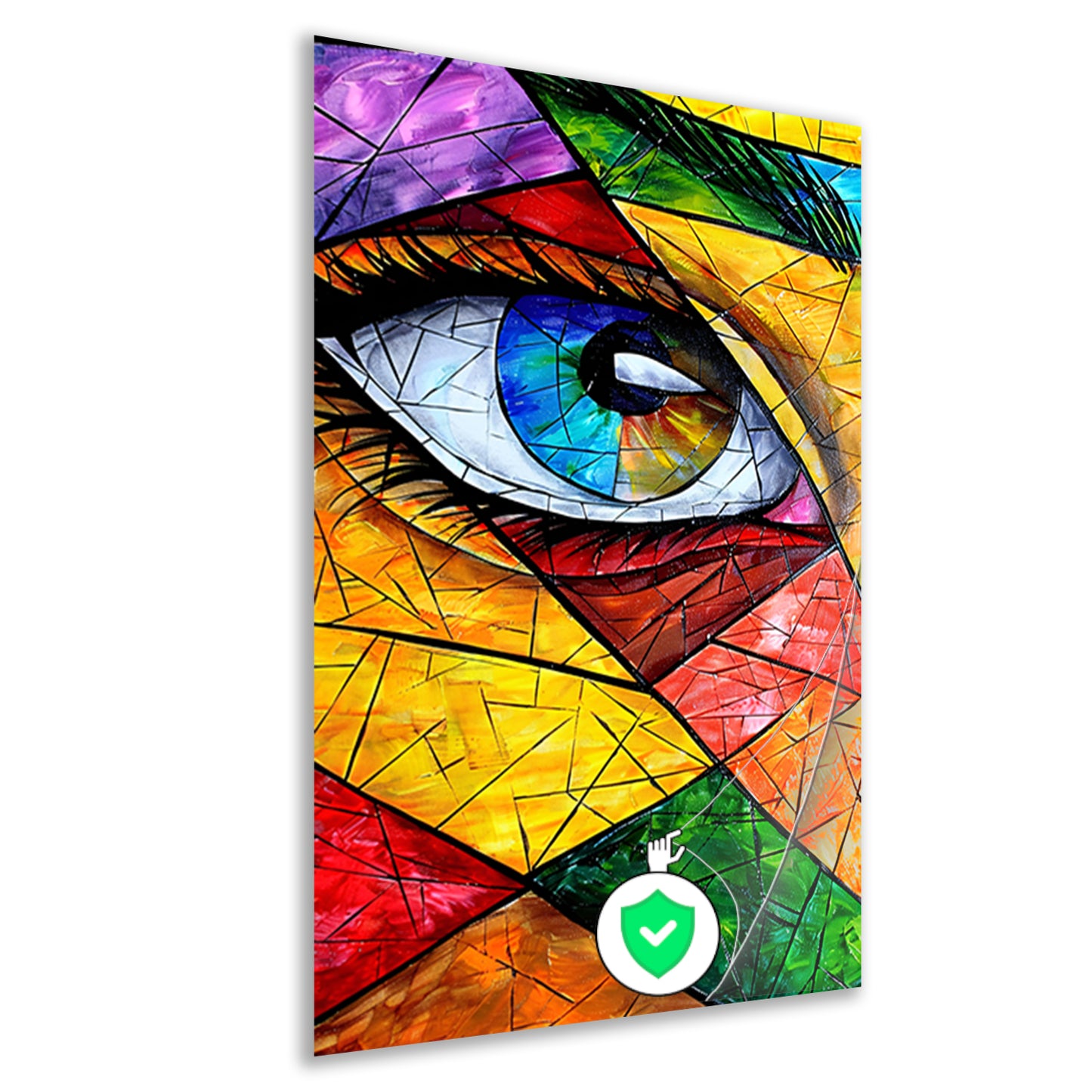 Abstract van een oog in veel kleuren poster