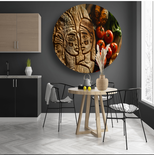 Rode Tomaten Stilleven aluminium muurcirkel
