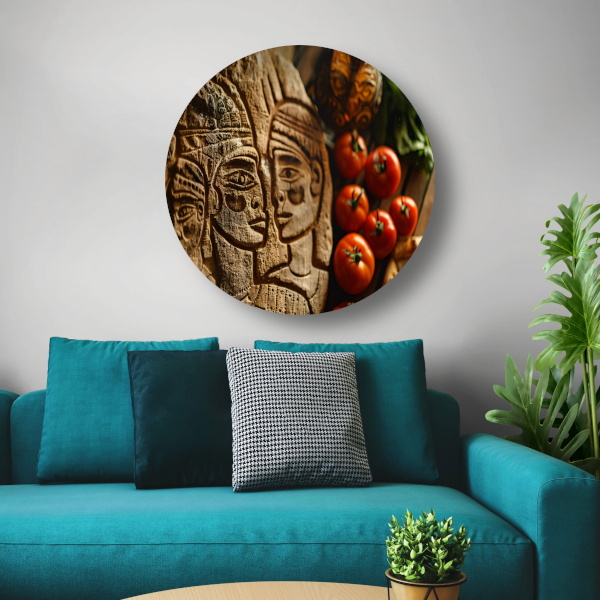 Rode Tomaten Stilleven aluminium muurcirkel