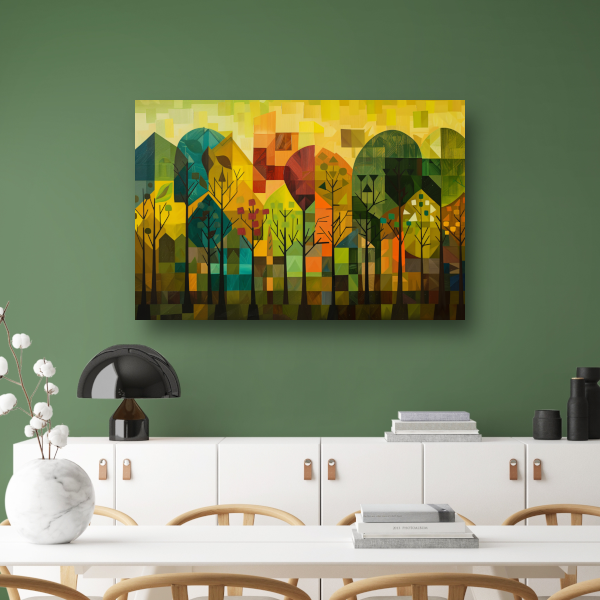 Geometrische Natuur en Architectuur in Kleur poster