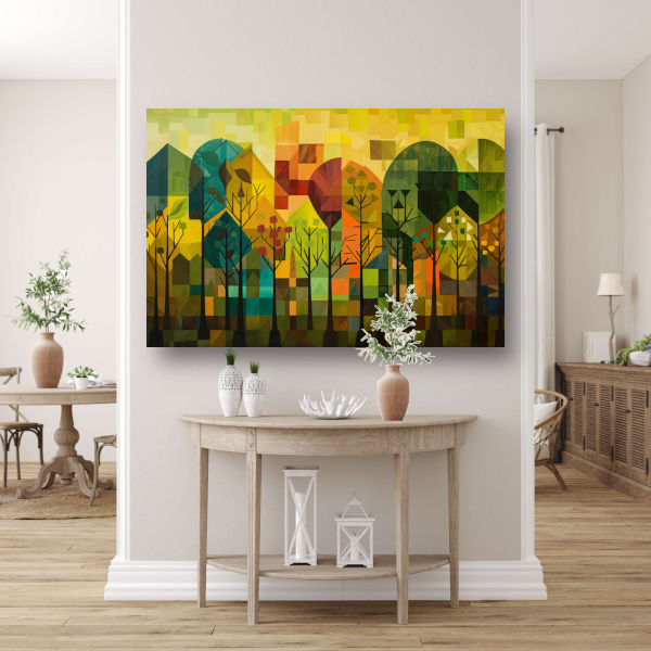 Geometrische Natuur en Architectuur in Kleur poster