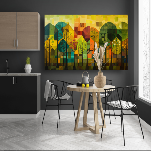 Geometrische Natuur en Architectuur in Kleur poster