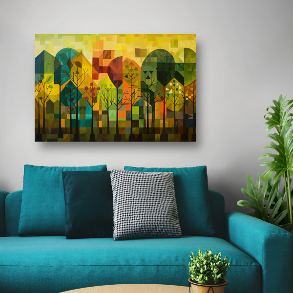 Geometrische Natuur en Architectuur in Kleur poster