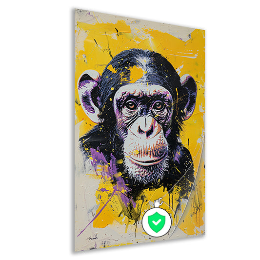 Kleurrijk popart schilderij van een aap poster