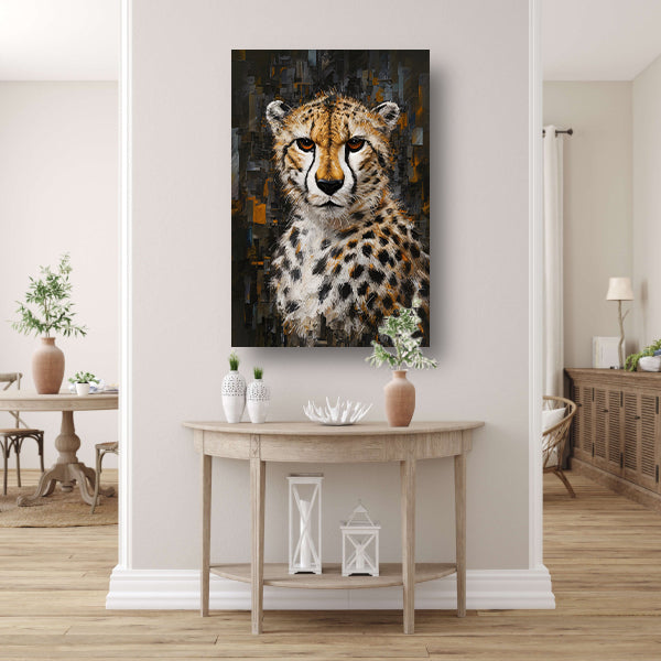 Abstracte Cheetah in Stedelijk Landschap canvas