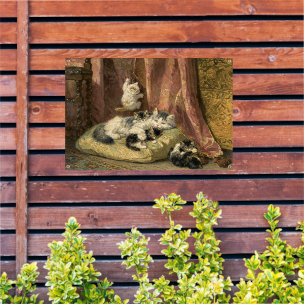 Kittens bij het spelen - Henriëtte Ronner-Knip tuinposter