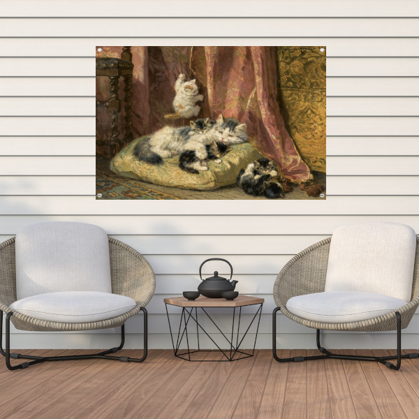 Kittens bij het spelen - Henriëtte Ronner-Knip tuinposter