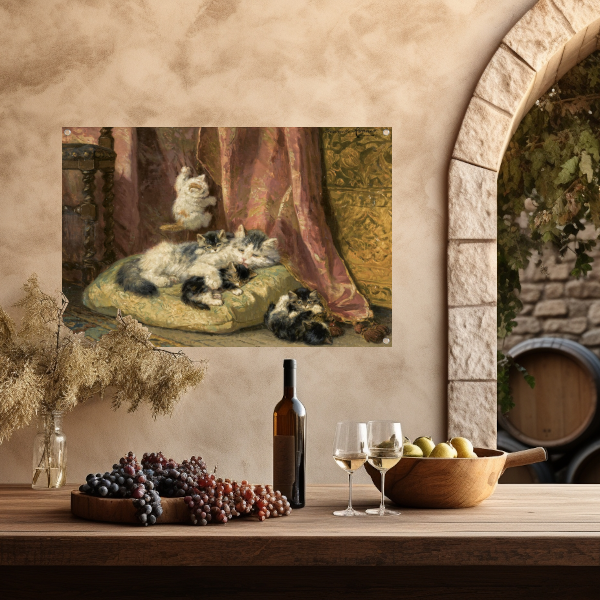 Kittens bij het spelen - Henriëtte Ronner-Knip tuinposter