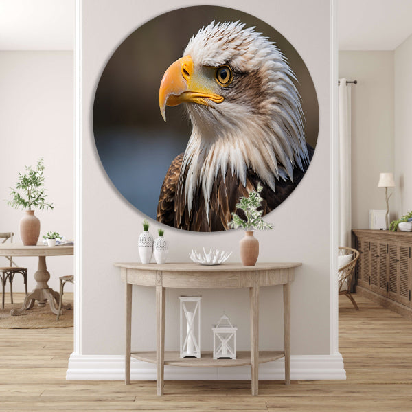Realistisch portret van een majestueuze adelaar forex muurcirkel