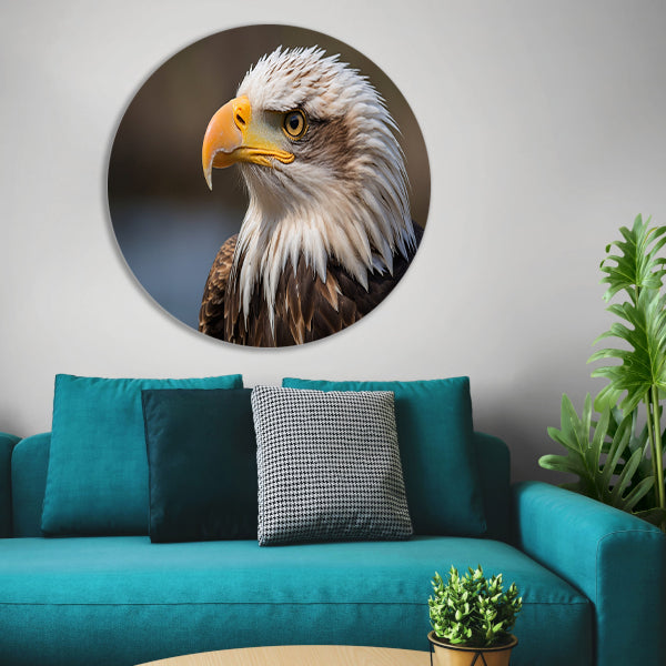 Realistisch portret van een majestueuze adelaar forex muurcirkel