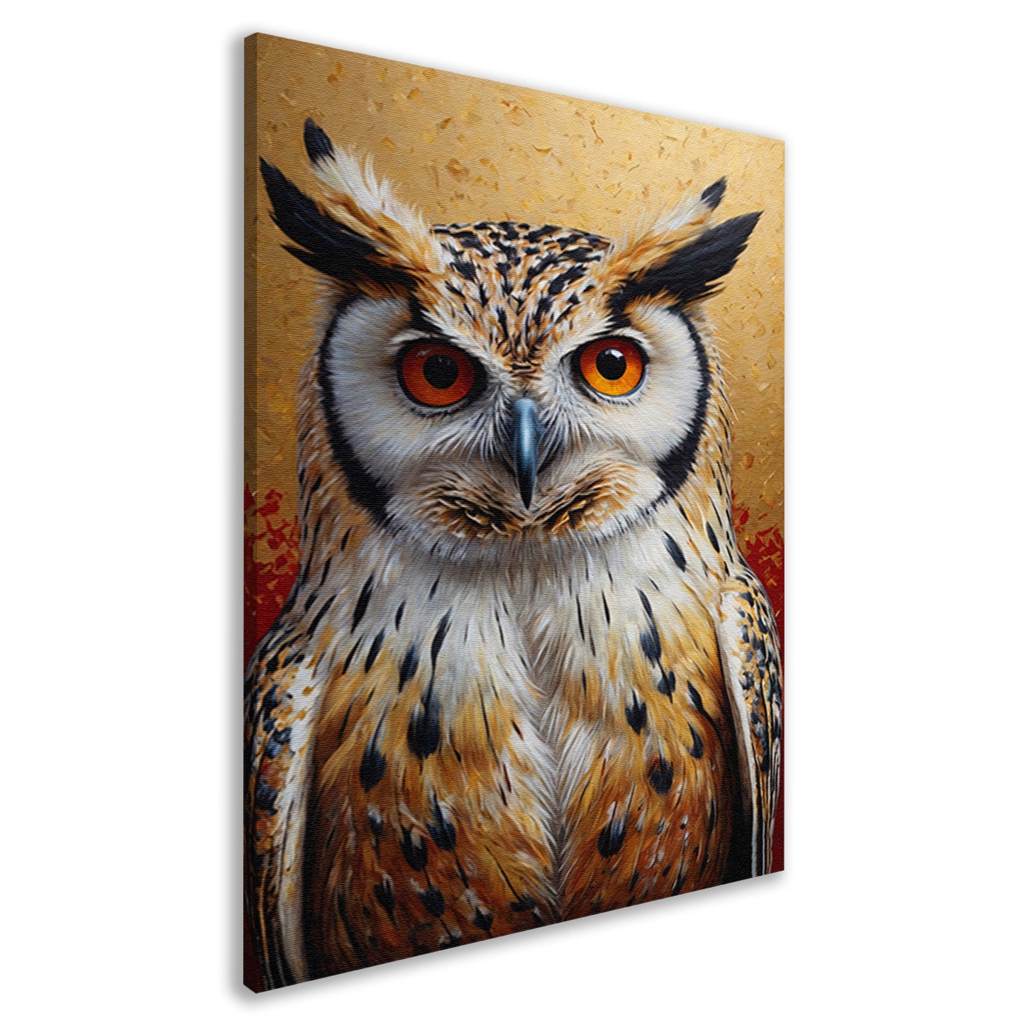 Intense Blik van een Kleurrijke Uil canvas