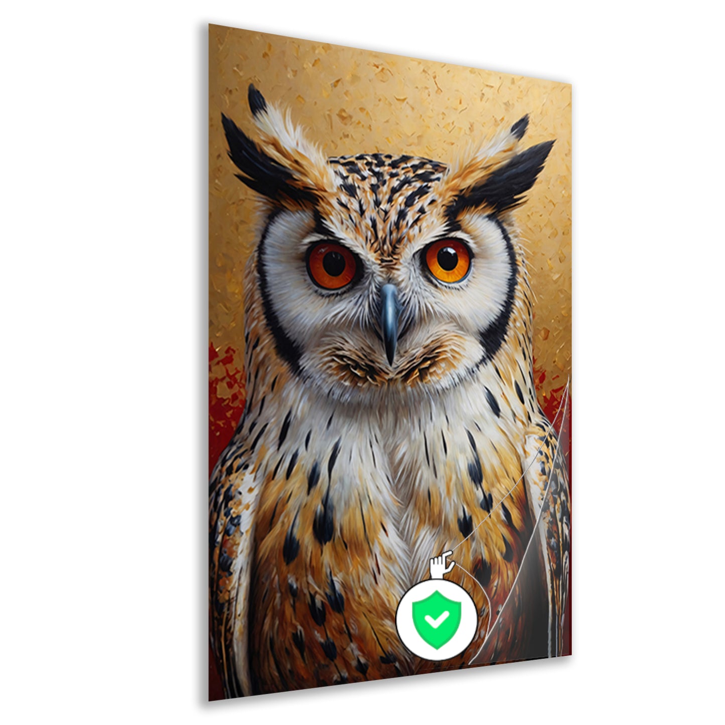 Intense Blik van een Kleurrijke Uil poster