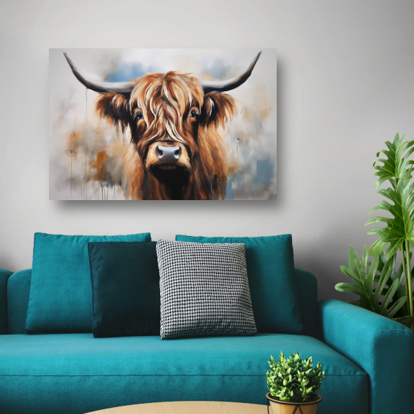 Starende Schotse Hooglander in Detail acrylglas