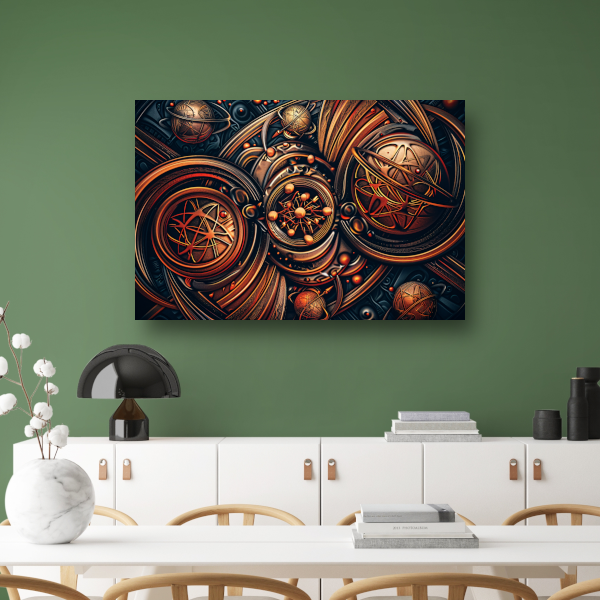 Esoterische symbolen in goud en zwart poster