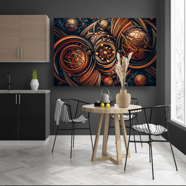 Esoterische symbolen in goud en zwart poster