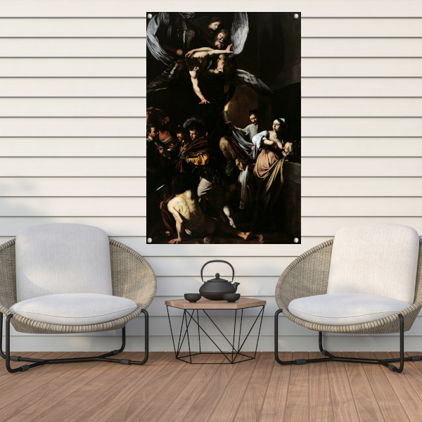 De Zeven Werken van Barmhartigheid - Caravaggio tuinposter