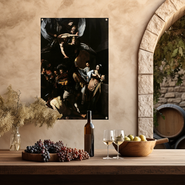 De Zeven Werken van Barmhartigheid - Caravaggio tuinposter