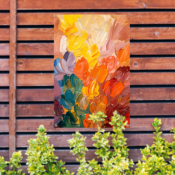 Abstract kleurrijk schilderij voor moderne interieurs tuinposter