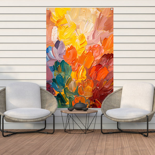 Abstract kleurrijk schilderij voor moderne interieurs tuinposter