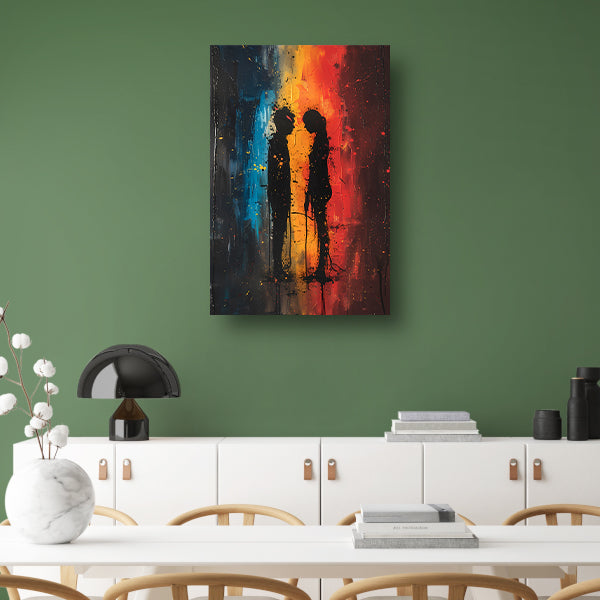 Abstract van Twee Figuren in Kleur canvas