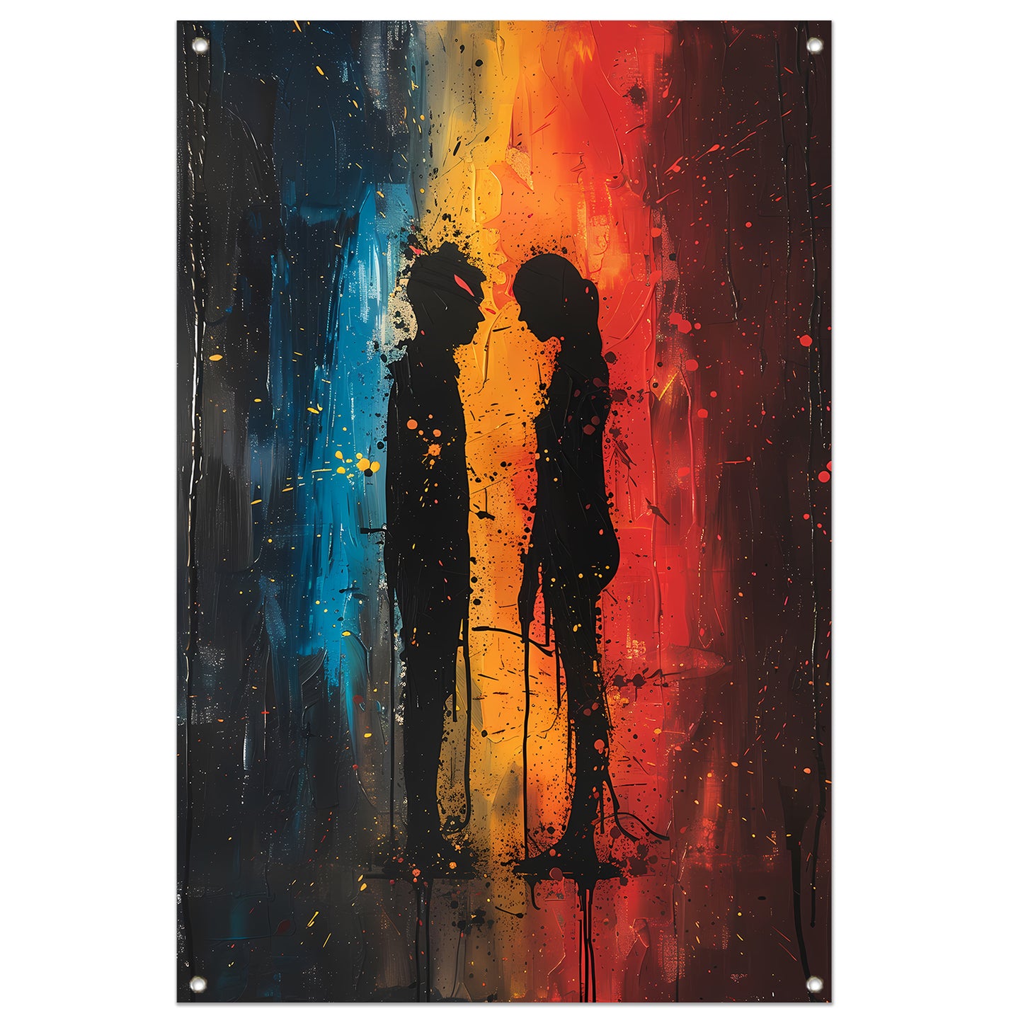 Abstract van Twee Figuren in Kleur tuinposter