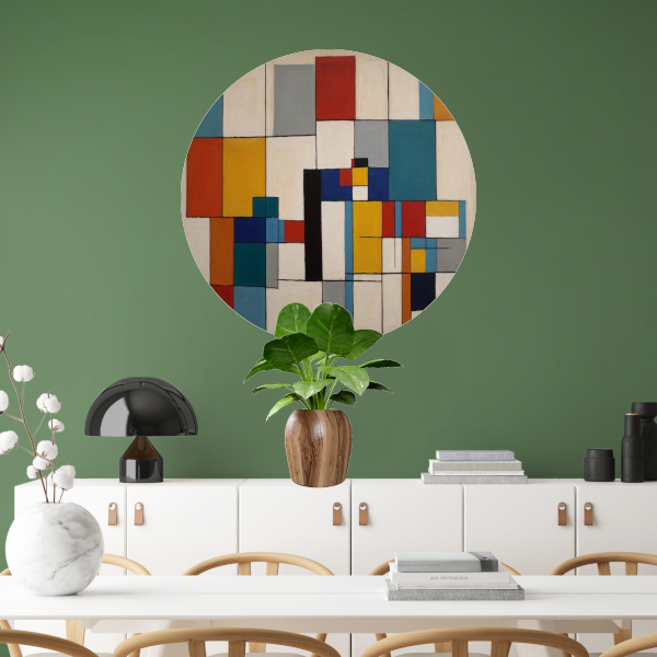 Geometric Harmony in Primary Colors forex muurcirkel