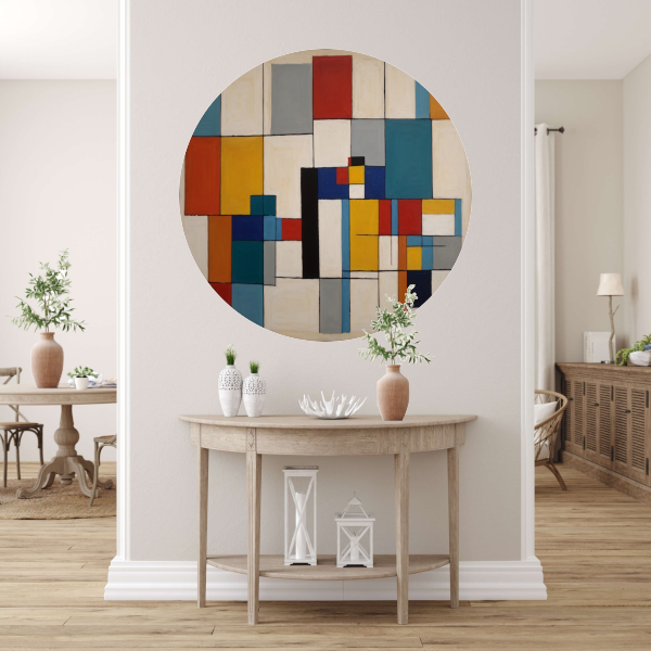 Geometric Harmony in Primary Colors forex muurcirkel