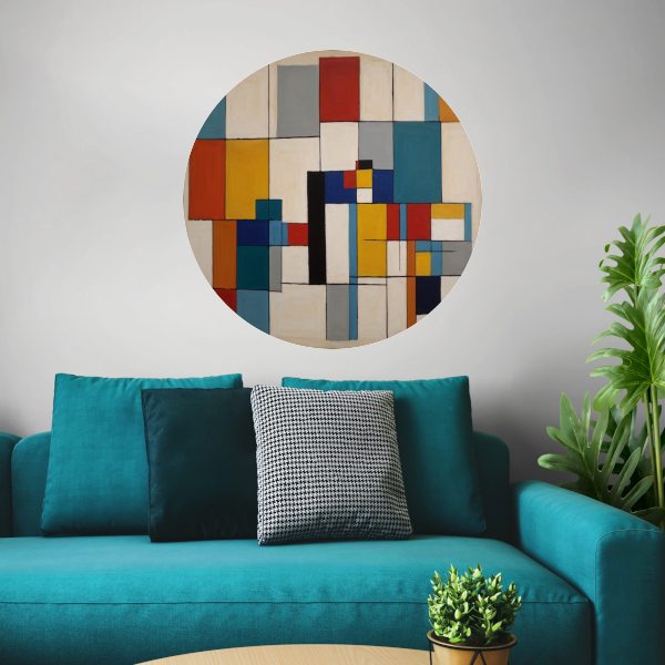 Geometric Harmony in Primary Colors forex muurcirkel