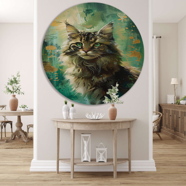 Elegante kat met kleurrijke achtergrond forex muurcirkel