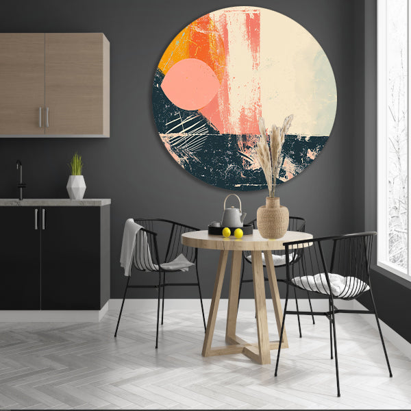 Abstracte cirkelvormen met kleurrijke texturen forex muurcirkel
