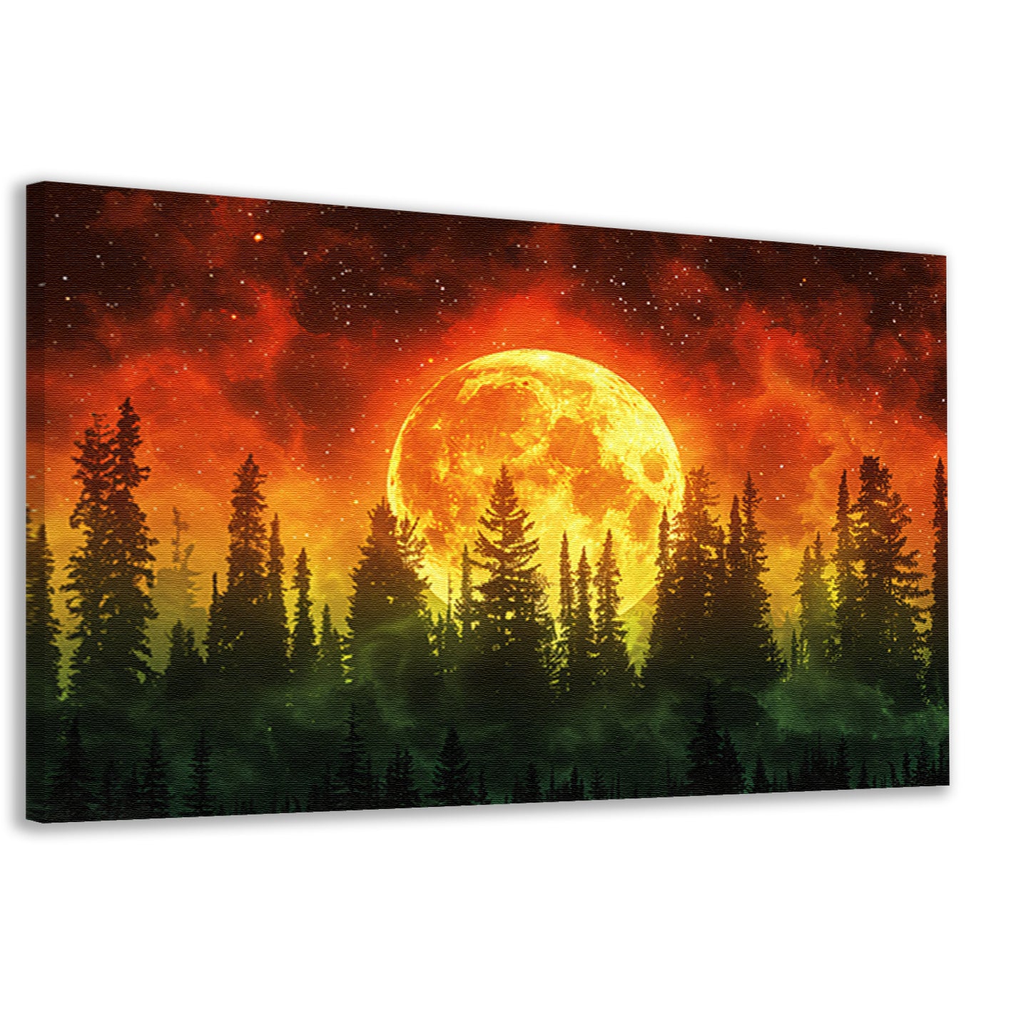 Magische maan boven het bos canvas