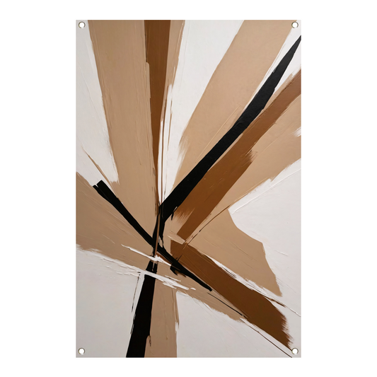 Dynamische Monochrome Abstractie met Diepte tuinposter