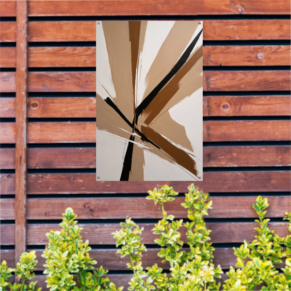 Dynamische Monochrome Abstractie met Diepte tuinposter