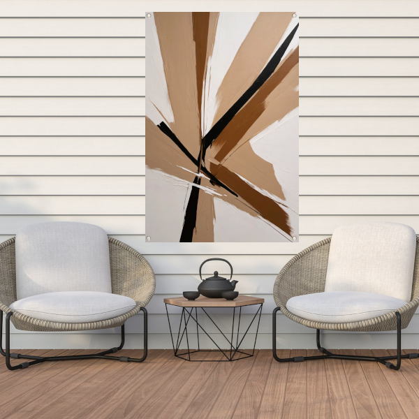 Dynamische Monochrome Abstractie met Diepte tuinposter