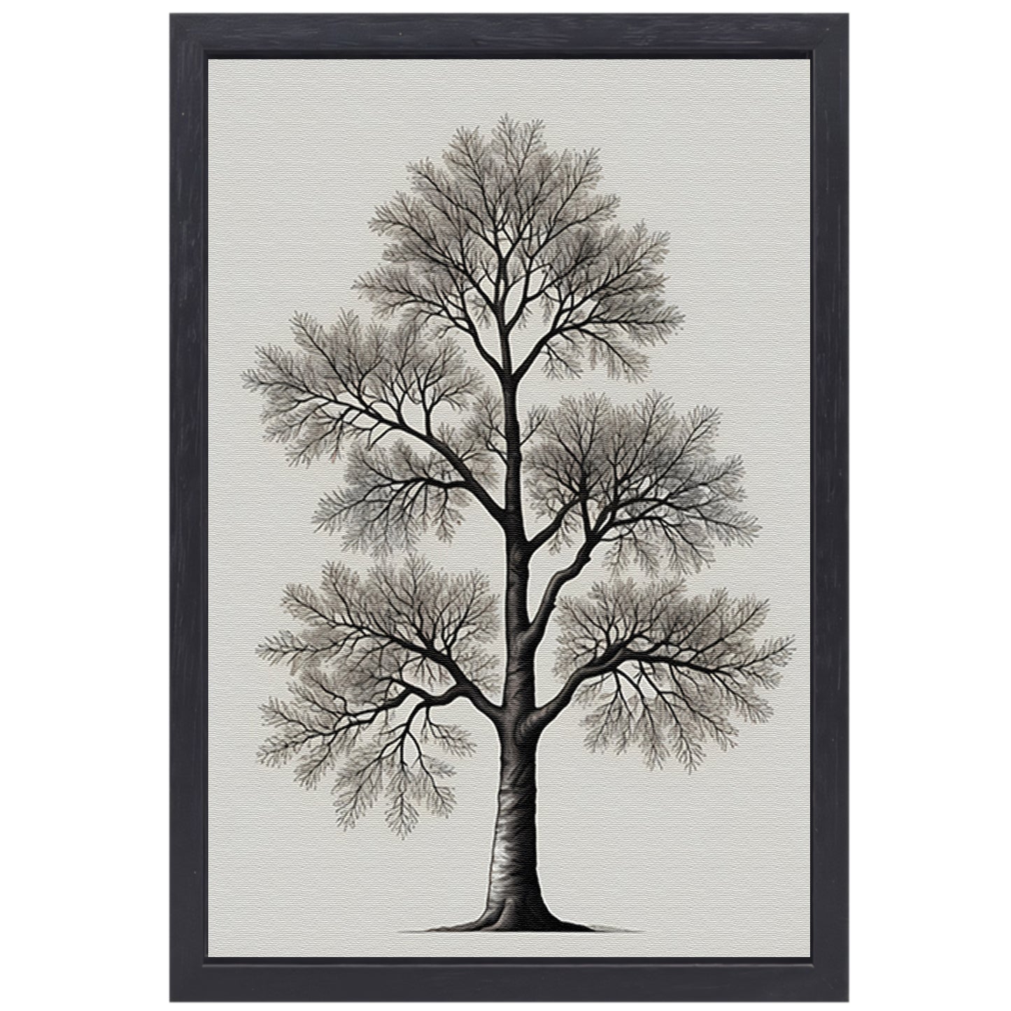 Minimalistische lijntekening van een boom canvas met baklijst