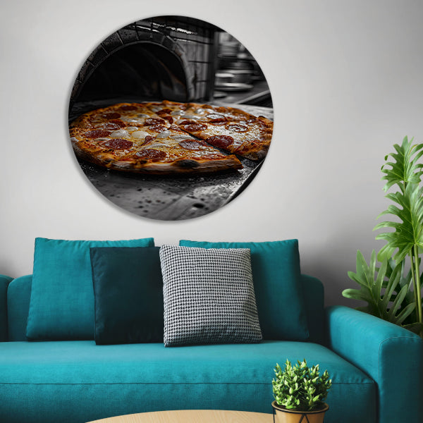 Pizza in een steenoven forex muurcirkel