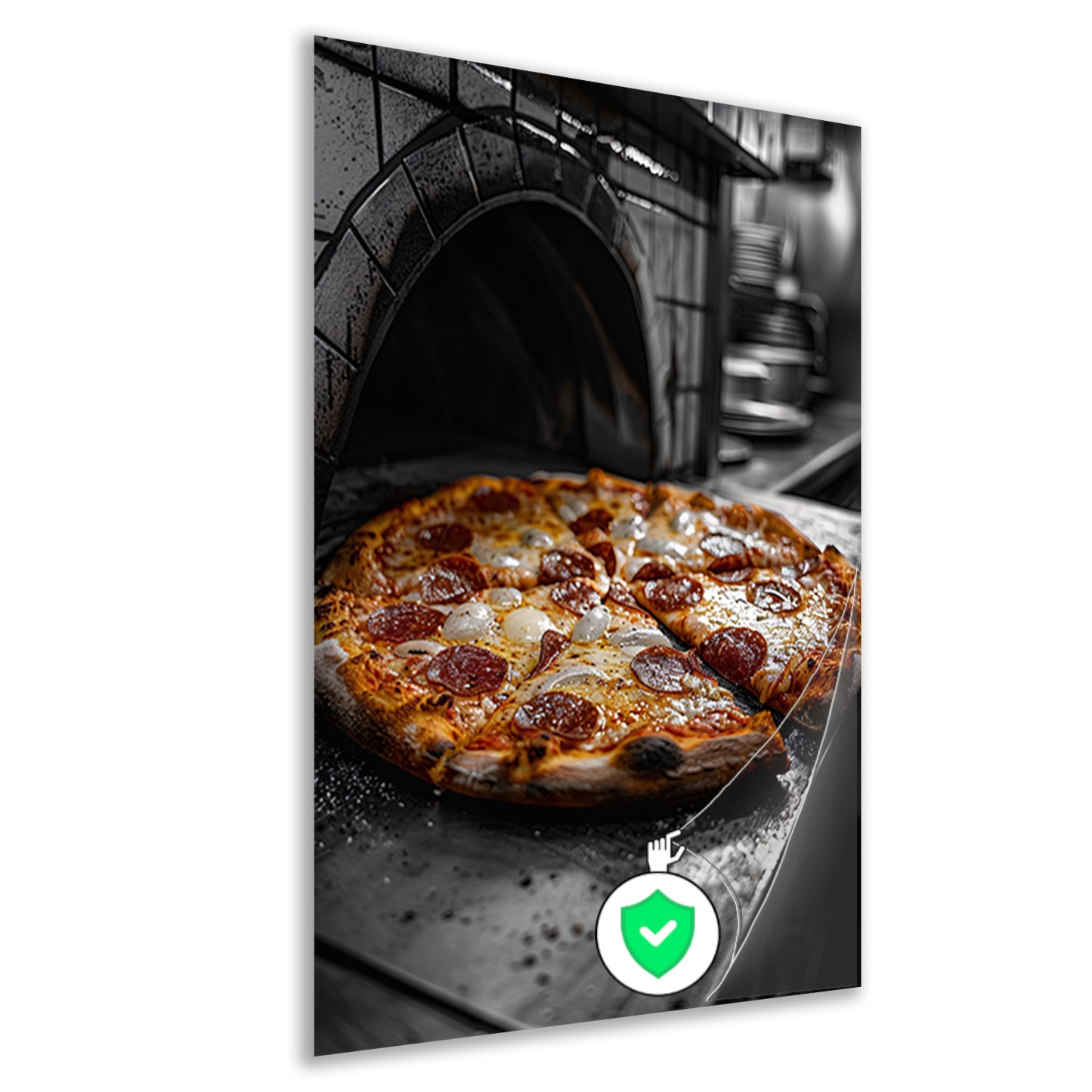 Pizza in een steenoven poster