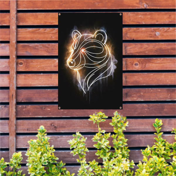 Abstracte Beer met Kosmische Achtergrond tuinposter
