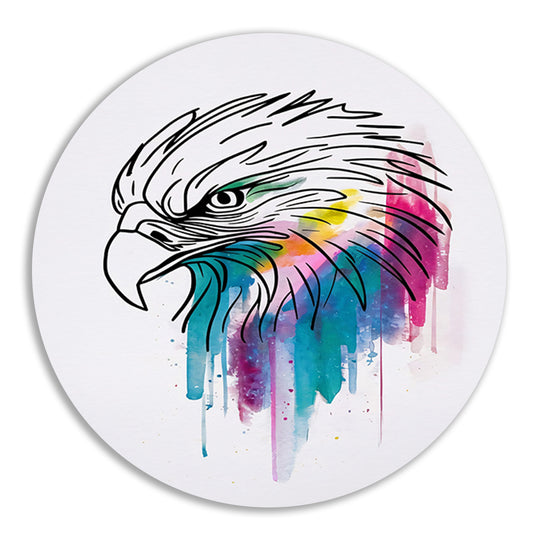 Abstracte Aquarel Adelaar in Kleur aluminium muurcirkel