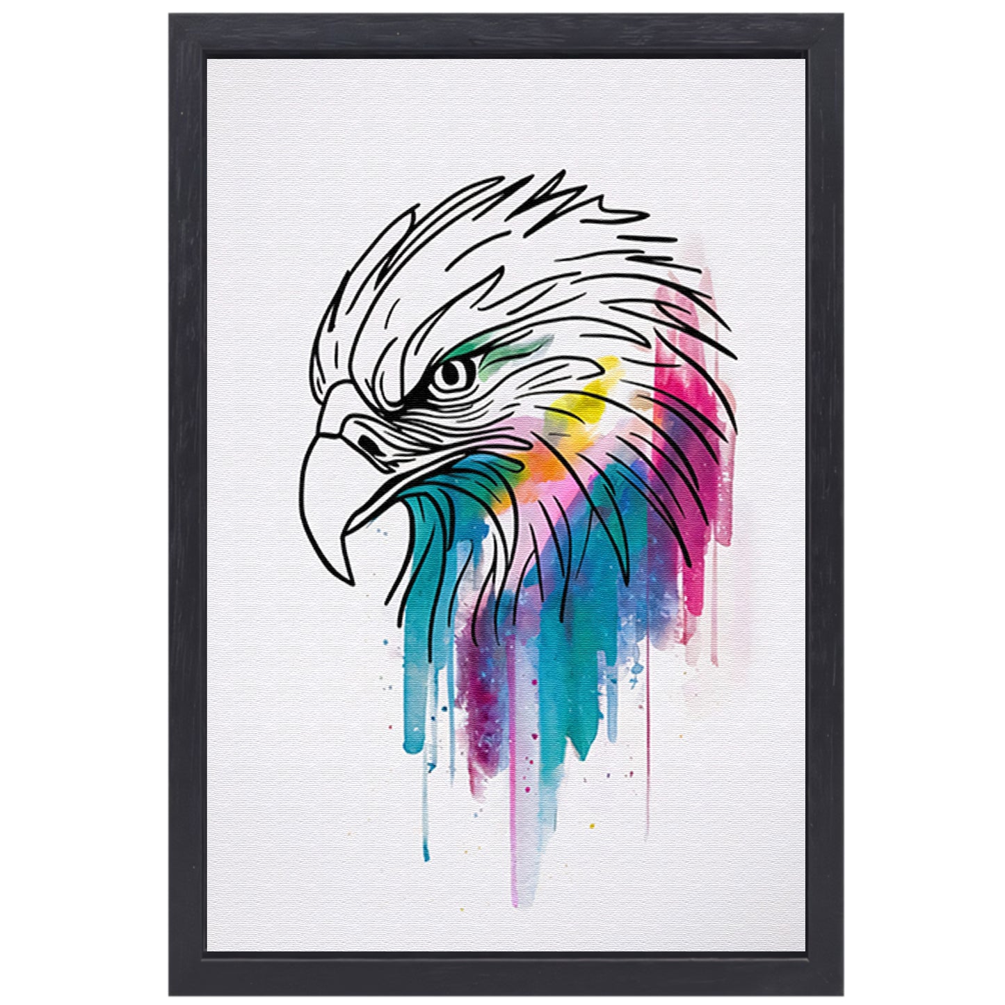 Abstracte Aquarel Adelaar in Kleur canvas met baklijst